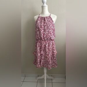 Iz Byer Pink and White Floral Dress